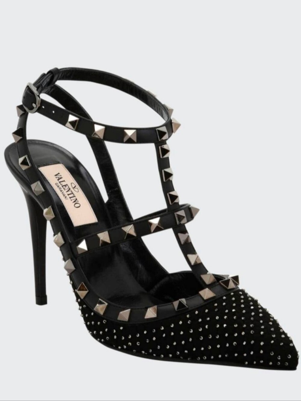 Valentino Garavani Rare Black Rockstud Caged Pointed Studded Heel Size EU 40